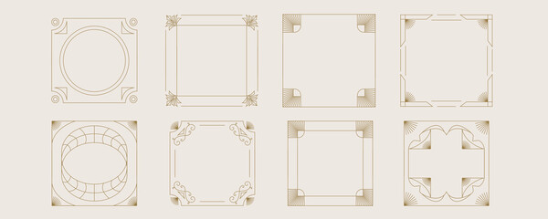 Wall Mural - vintage deco frame and border. abstract decoration for square design