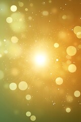 Poster - A vibrant abstract background showcasing a radiant burst of light in golden and green hues, creating a warm and uplifting atmosphere with soft bokeh effects.