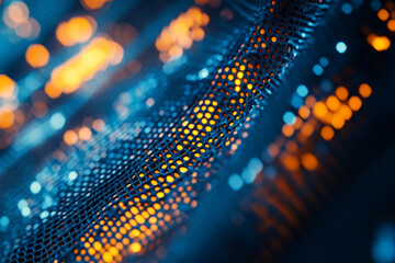 Poster - Vibrant patterns of light reflected on a textured surface in a dark environment