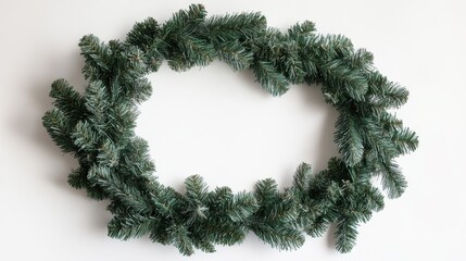 Wall Mural - christmas garland on a white background. with copy space image. place for adding text or design