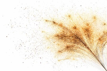 Wall Mural - beautiful abstract golden sparkles and shimmering glitter on white