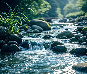 Wall Mural - stones and water