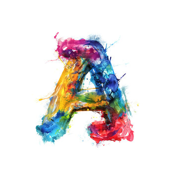Untitled desigLowercase English alphabet a, watercolor brun - 52