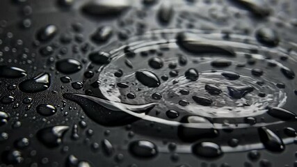 Poster - The surface is covered with myriad droplets that catch the light, creating a beautiful display of reflections and textures after a rain, emphasizing nature's artistry.