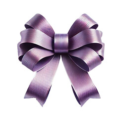 Wall Mural - Elegant Purple / violet Satin Bow, Gift Decoration, Festive Ribbon, Holiday Bow, Luxury Bowknot, Shiny Present isolated PNG