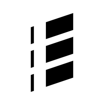 Letter E logo in black and transparent background