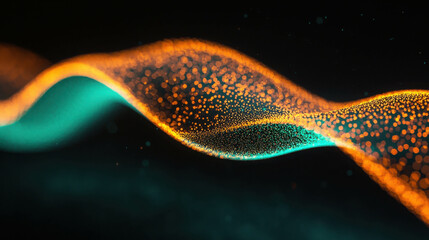 Poster - Wisps of Glowing Light Floating Gracefully in a Dark Enchanting Atmosphere