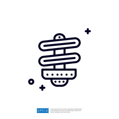 Poster - This image features a stylized representation of a lamp or light fixture, designed with a modern and minimalistic aesthetic.