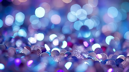Poster - Shimmering blue and purple lights create an enchanting atmosphere in a magical setting during a festive evening celebration