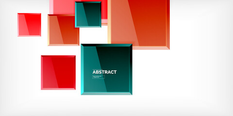 Wall Mural - shiny glossy metallic or plastic square design background. vector illustration for wallpaper, banner