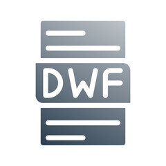 Fototapete - Dwf document file type gradient icon. can be used for website, ui and mobile app.
