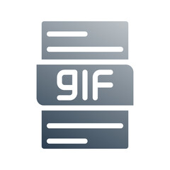 Fototapete - Gif document gradient fill icon. can be used for website, ui and mobile app.