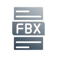 Fototapete - Fbx gradient icon for document formats. can be used for website, ui and mobile app.