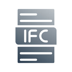 Fototapete - Ifc file document gradient fill icon. can be used for website, ui and mobile app.