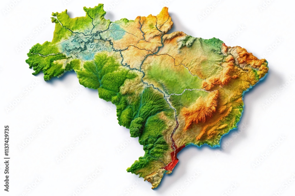 Brazil Map: Detailed Regions & States, High-Resolution Geographic Image ...
