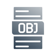Fototapete - Obj digital file document gradient fill icon. can be used for website, ui and mobile app.