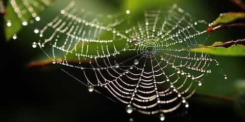 spider web with dew