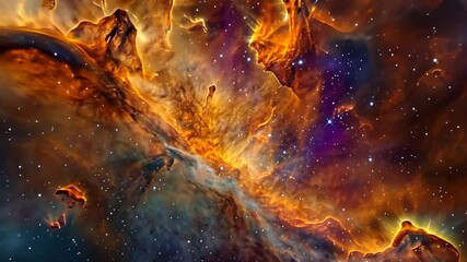 Wall Mural - this video displays a vibrant and lively space filled with numerous stars of various colors, a wispy