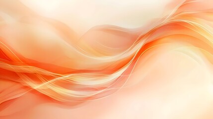 Poster - A soft and flowing abstract wave design in warm hues of orange and cream, creating a soothing and harmonious visual experience.