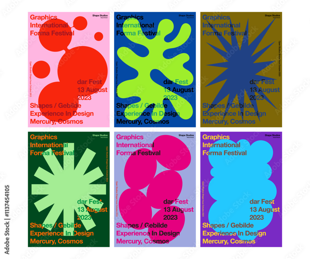 Flyer Lettering Styles Shape poster template color combination simple minimal modern style big ...