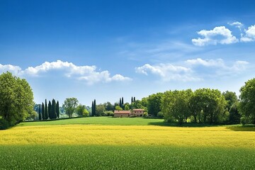 Wall Mural - Countryside landscape. Italy. Beautiful typical countryside summer landscape.