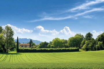 Wall Mural - Countryside landscape. Italy. Beautiful typical countryside summer landscape.