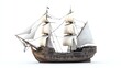 © night - An isolated, detailed 3d model of a historic sailing ship.
