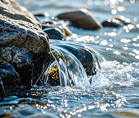 Wall Mural - ice on the water