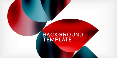 Poster - Color geometric shapes background shadow circles