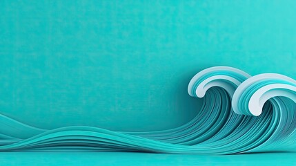 Poster - Wave abstract background concept. Abstract wave design in turquoise color, representing movement and nature's beauty.