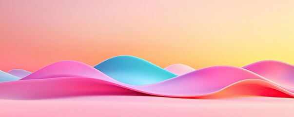 Poster - Wave abstract background concept. Abstract colorful waves create a serene and vibrant visual effect on a gradient background.
