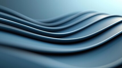Poster - Wave abstract background concept. Abstract wavy lines in calming blue tones create a serene visual effect.