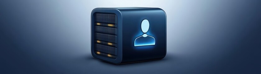 Poster - Modern blue and black computer, enhanced productivity seamless connectivity for work entertainment