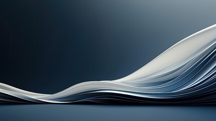 Poster - Wave abstract background concept. Abstract waves in shades of blue create a calm and modern atmosphere.