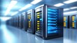 © admin_design - Servers in a modern data center, exploring the infrastructure of cloud computing and network technology