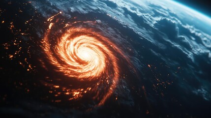 Fototapete - Weather forecast idea. A stunning view of a swirling galaxy, showcasing cosmic beauty and wonder.