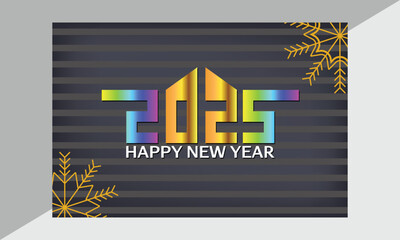 Fototapete - Happy New Year 2025 text design. Vector illustration