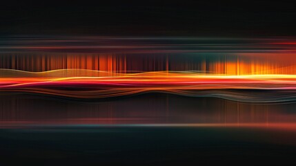 Poster - Dynamic abstract glowing lines illustrating tonal changes in digital art studio graphic design dark background