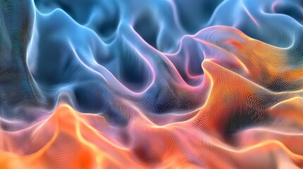 Aufkleber - Voice modulation waves abstract digital space visual art gradient colors artistic perspective dynamic frequencies