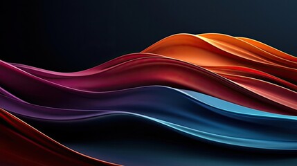 Aufkleber - Wave abstract background concept. Vibrant abstract waves of color flowing smoothly against a dark background.