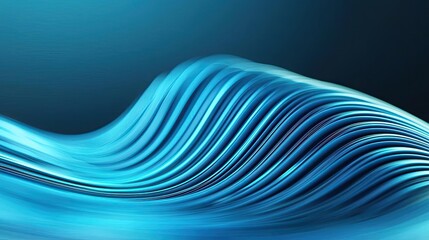Poster - Wave abstract background concept. Abstract wavy lines in vibrant blue create a sense of movement and depth.