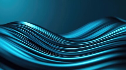 Poster - Wave abstract background concept. Abstract waves of blue fabric create a smooth and tranquil background.