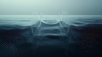Aufkleber - Sound waves with tonal shifts enhancing speaker experience virtual space visual art ethereal environment abstract concept