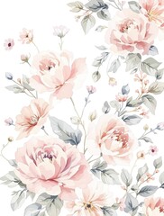  Vintage-inspired banner with a watercolor-style floral design, distressed texture, florals, nature-inspired wall decor, watercolor art
