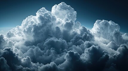 Aufkleber - Weather forecast idea. Dramatic clouds forming in a deep blue sky, creating a stunning atmospheric scene.