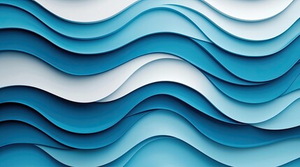 Poster - Wave abstract background concept. Stylish modern wave patterns in shades of blue and white for creative designs.