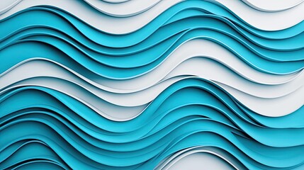 Aufkleber - Wave abstract background concept. Abstract paper waves in blue and white creating a soothing visual effect.