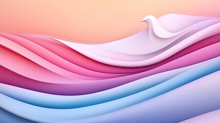 Aufkleber - Wave abstract background concept. Vibrant abstract waves of pink and blue, creating a soothing and modern aesthetic.