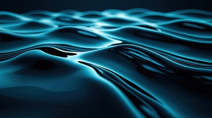 Poster - Wave abstract background concept. Abstract close-up of flowing water, showcasing smooth textures and vibrant blue tones.