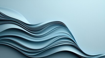 Poster - Wave abstract background concept. Abstract blue wavy pattern illustrating movement and fluidity in design.